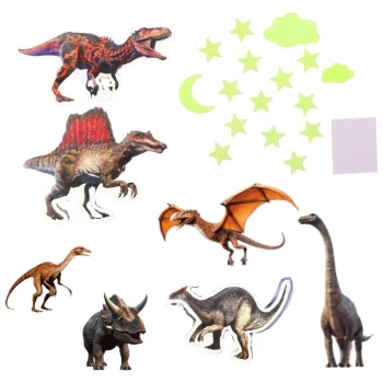 Fluorescentne Naljepnice Za Zid S Dinosaurima I Zvijezdama 2