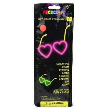 Fluorescentne Naočale U Obliku Srca, Svijetle U Mraku, Neonsko Crvene 5