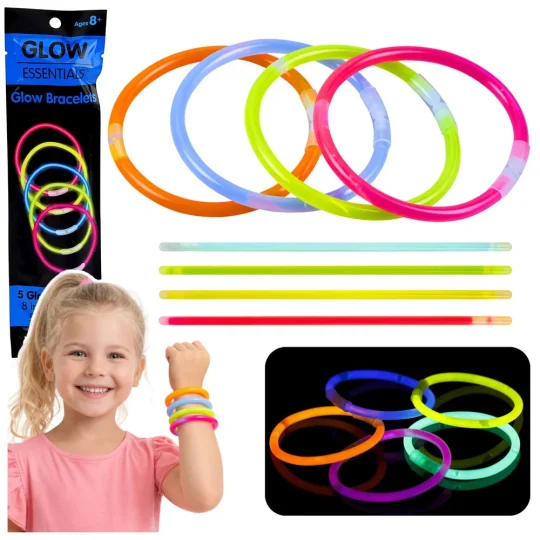 Fluorescentne Narukvice Koje Svijetle U Mraku, Neonski štapići, 5 Kom 1