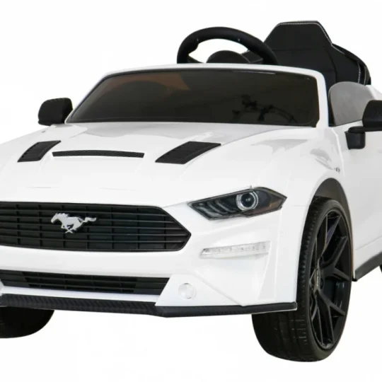 Ford Mustang Gt Dječji Automobil Na Baterije, Bijeli + Podešavanje Sjedala + Led Audio + Eva + Spori Start, Bijela 1