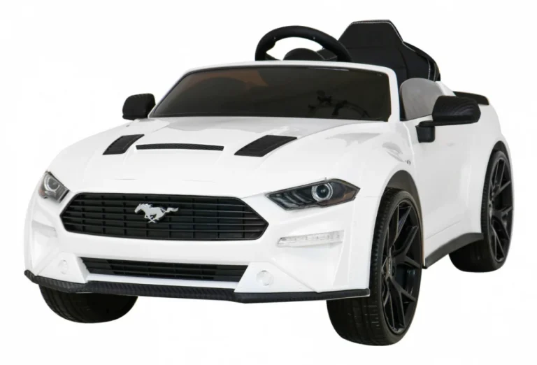 Ford Mustang Gt Dječji Automobil Na Baterije, Bijeli + Podešavanje Sjedala + Led Audio + Eva + Spori Start, Bijela 1