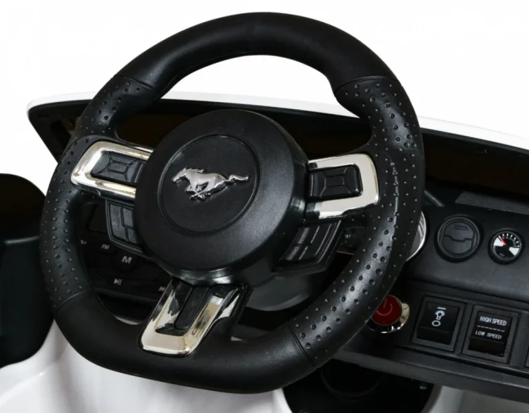 Ford Mustang Gt Dječji Automobil Na Baterije, Bijeli + Podešavanje Sjedala + Led Audio + Eva + Spori Start, Bijela 10
