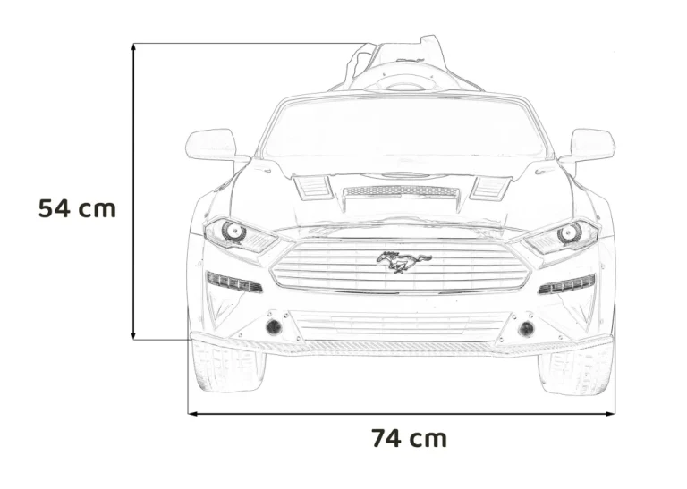 Ford Mustang Gt Dječji Automobil Na Baterije, Bijeli + Podešavanje Sjedala + Led Audio + Eva + Spori Start, Bijela 2