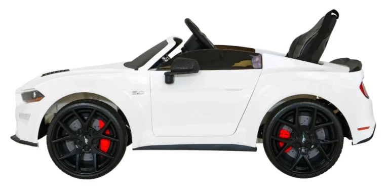 Ford Mustang Gt Dječji Automobil Na Baterije, Bijeli + Podešavanje Sjedala + Led Audio + Eva + Spori Start, Bijela 5