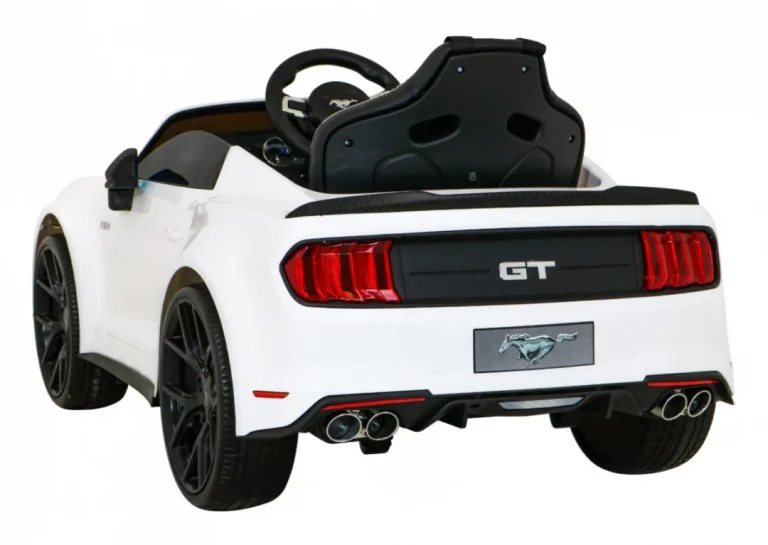 Ford Mustang Gt Dječji Automobil Na Baterije, Bijeli + Podešavanje Sjedala + Led Audio + Eva + Spori Start, Bijela 6