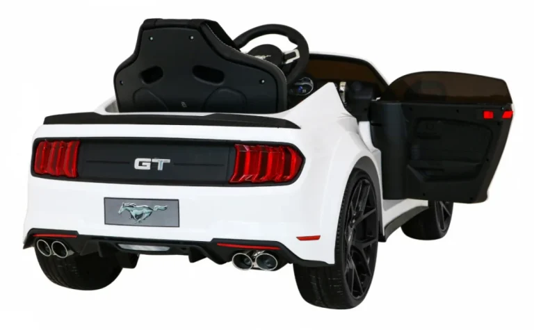 Ford Mustang Gt Dječji Automobil Na Baterije, Bijeli + Podešavanje Sjedala + Led Audio + Eva + Spori Start, Bijela 8