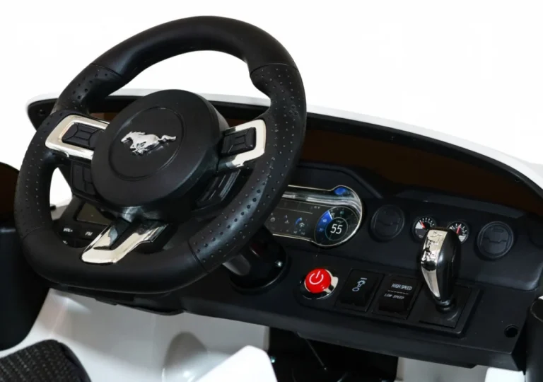 Ford Mustang Gt Dječji Automobil Na Baterije, Bijeli + Podešavanje Sjedala + Led Audio + Eva + Spori Start, Bijela 9
