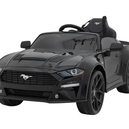 Ford Mustang Gt Dječji Automobil Na Baterije, Crni + Podešavanje Sjedala + Led Audio + Eva, Crna 1
