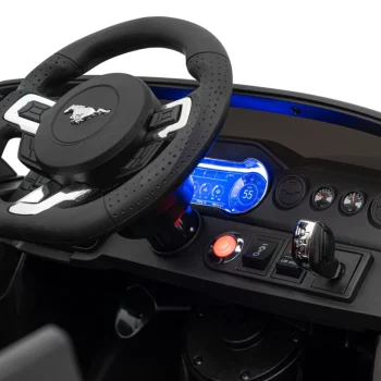 Ford Mustang Gt Dječji Automobil Na Baterije, Crni + Podešavanje Sjedala + Led Audio + Eva, Crna 11