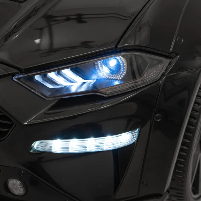 Ford Mustang Gt Dječji Automobil Na Baterije, Crni + Podešavanje Sjedala + Led Audio + Eva, Crna 16