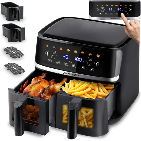 Friteza Na Vrući Zrak 10,2 L Dvostruka Komora Berdsen Bd 657 1700 W Crni 1