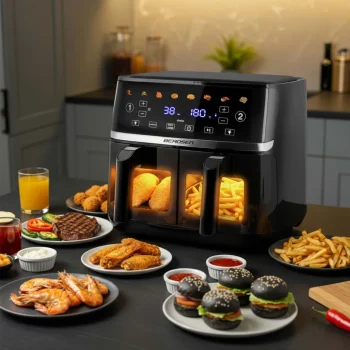 Friteza Na Vrući Zrak 10,2 L Dvostruka Komora Berdsen Bd 657 1700 W Crni 12