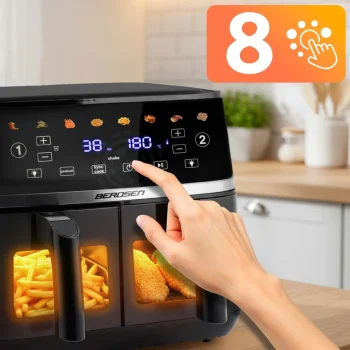 Friteza Na Vrući Zrak 10,2 L Dvostruka Komora Berdsen Bd 657 1700 W Crni 6