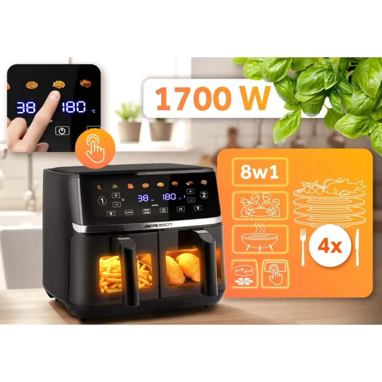 Friteza Na Vrući Zrak 10,2 L Dvostruka Komora Berdsen Bd 657 1700 W Crni 7