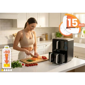 Friteza Na Vrući Zrak 12 L Dvostruka Komora Berdsen Bd 664 2800 W 6
