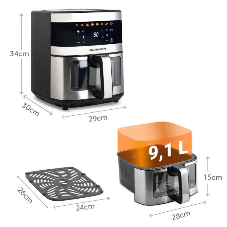 Friteza Na Vrući Zrak 9,1 L Berdsen Bd 656 1700 W Srebrni 4