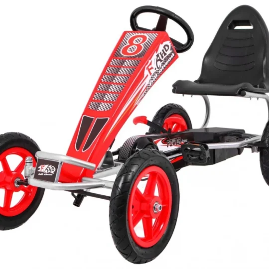 Full Ahead Air Pedalni Go Kart Za Djecu 3+ Crveni + Podesivo Sjedalo + Napuhani Kotači + Ručna Kočnica 1