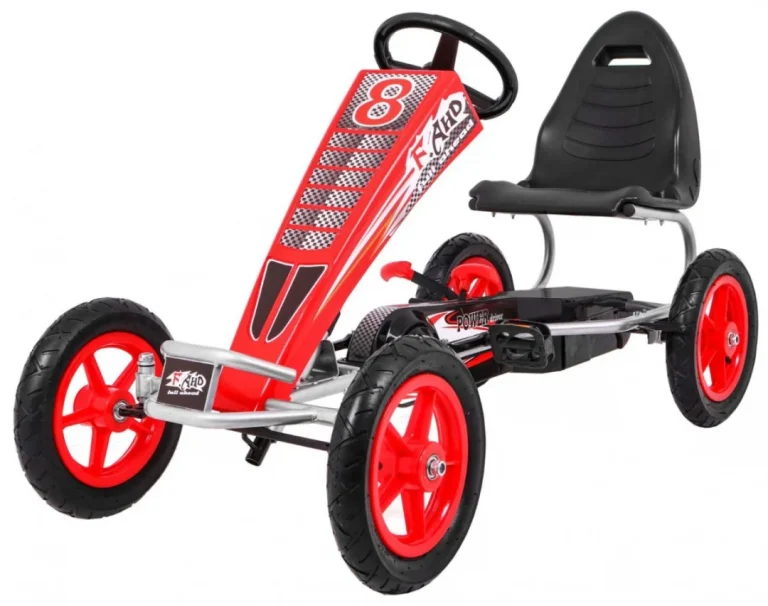 Full Ahead Air Pedalni Go Kart Za Djecu 3+ Crveni + Podesivo Sjedalo + Napuhani Kotači + Ručna Kočnica 1