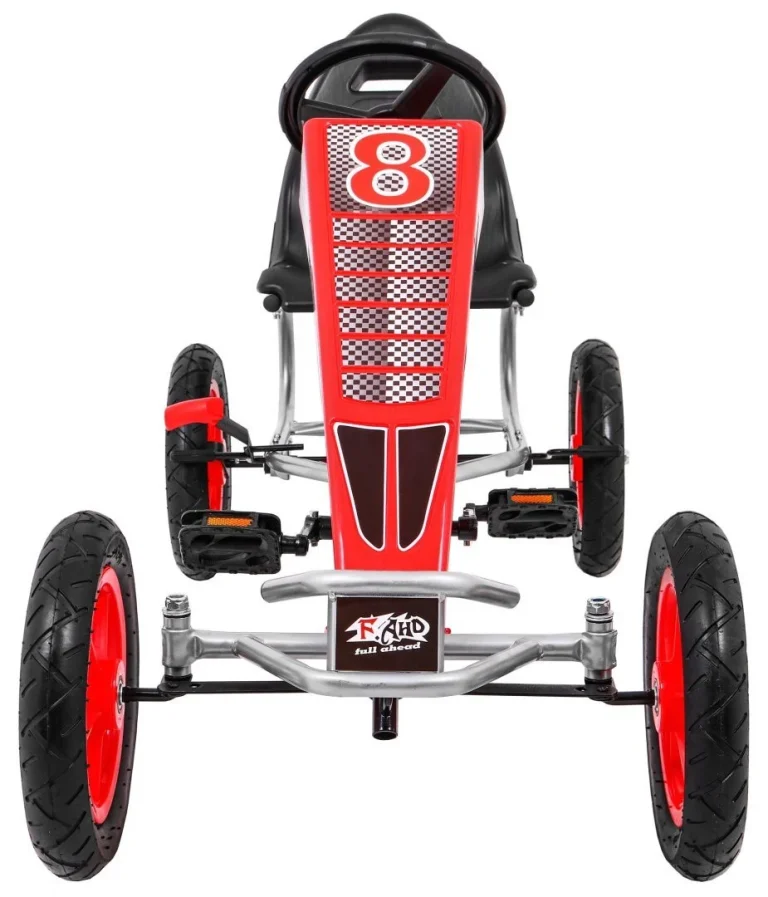 Full Ahead Air Pedalni Go Kart Za Djecu 3+ Crveni + Podesivo Sjedalo + Napuhani Kotači + Ručna Kočnica 3