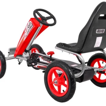 Full Ahead Air Pedalni Go Kart Za Djecu 3+ Crveni + Podesivo Sjedalo + Napuhani Kotači + Ručna Kočnica 5