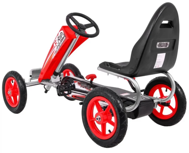 Full Ahead Air Pedalni Go Kart Za Djecu 3+ Crveni + Podesivo Sjedalo + Napuhani Kotači + Ručna Kočnica 5
