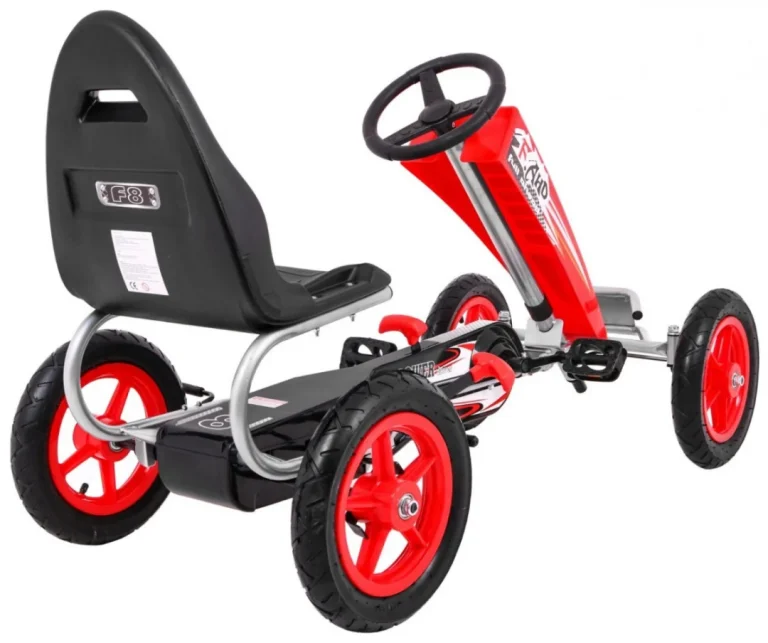 Full Ahead Air Pedalni Go Kart Za Djecu 3+ Crveni + Podesivo Sjedalo + Napuhani Kotači + Ručna Kočnica 8