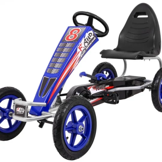 Full Ahead Air Pedalni Go Kart Za Djecu 3+ Plavi + Podesivo Sjedalo + Napuhani Kotači + Ručna Kočnica 1