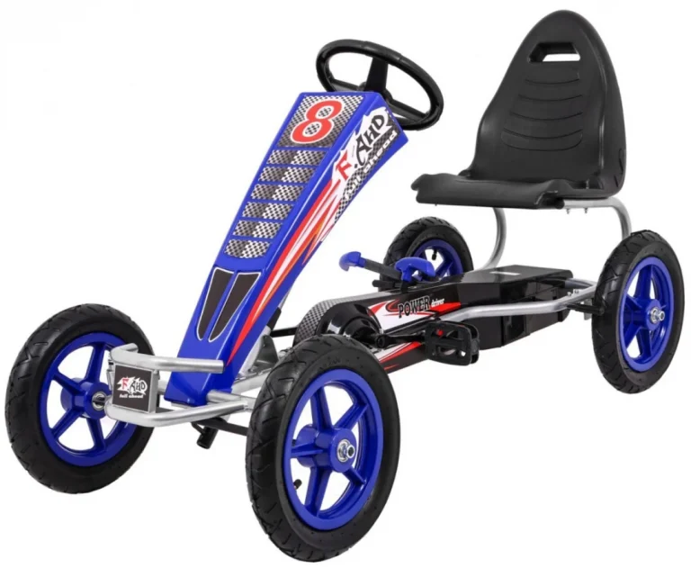 Full Ahead Air Pedalni Go Kart Za Djecu 3+ Plavi + Podesivo Sjedalo + Napuhani Kotači + Ručna Kočnica 1