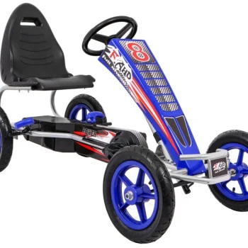 Full Ahead Air Pedalni Go Kart Za Djecu 3+ Plavi + Podesivo Sjedalo + Napuhani Kotači + Ručna Kočnica 10