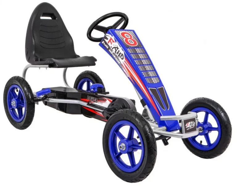 Full Ahead Air Pedalni Go Kart Za Djecu 3+ Plavi + Podesivo Sjedalo + Napuhani Kotači + Ručna Kočnica 10