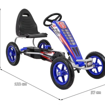 Full Ahead Air Pedalni Go Kart Za Djecu 3+ Plavi + Podesivo Sjedalo + Napuhani Kotači + Ručna Kočnica 2