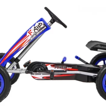 Full Ahead Air Pedalni Go Kart Za Djecu 3+ Plavi + Podesivo Sjedalo + Napuhani Kotači + Ručna Kočnica 4