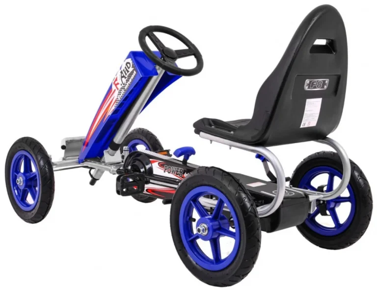 Full Ahead Air Pedalni Go Kart Za Djecu 3+ Plavi + Podesivo Sjedalo + Napuhani Kotači + Ručna Kočnica 5