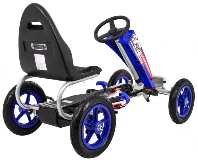 Full Ahead Air Pedalni Go Kart Za Djecu 3+ Plavi + Podesivo Sjedalo + Napuhani Kotači + Ručna Kočnica 8