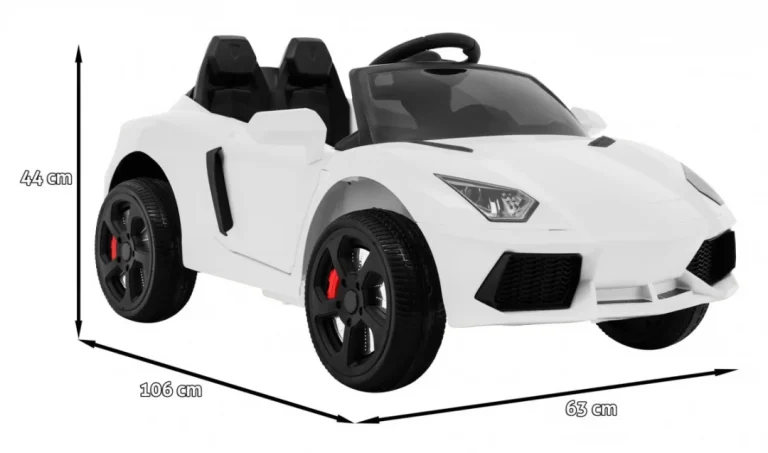 Future Dječji Automobil Na Baterije Bijeli + Daljinski Upravljač + Spori Start + Mp3 Usb + Led, Bijela 2