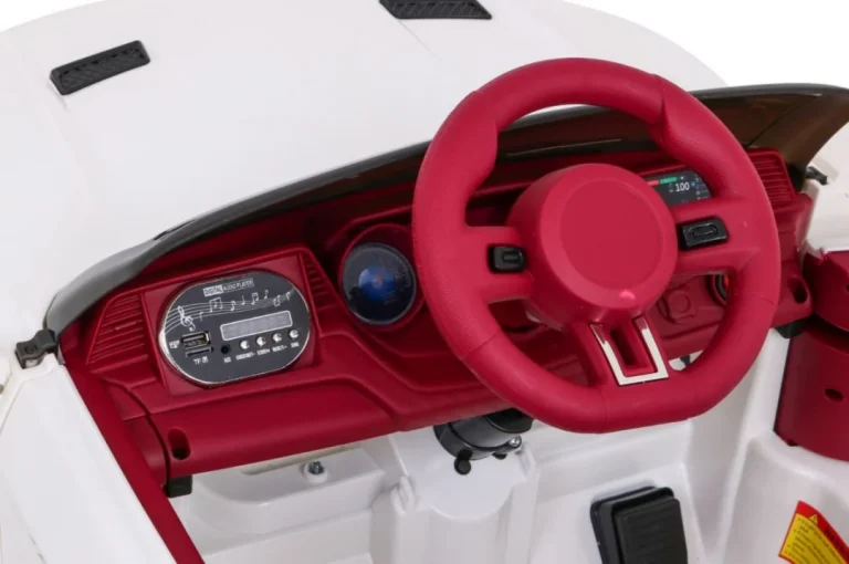 Gt Sport Automobil Na Baterije Za Djecu Bijeli + Daljinski Upravljač + Spori Start + Prtljažnik + Mp3 Led, Bijela 10