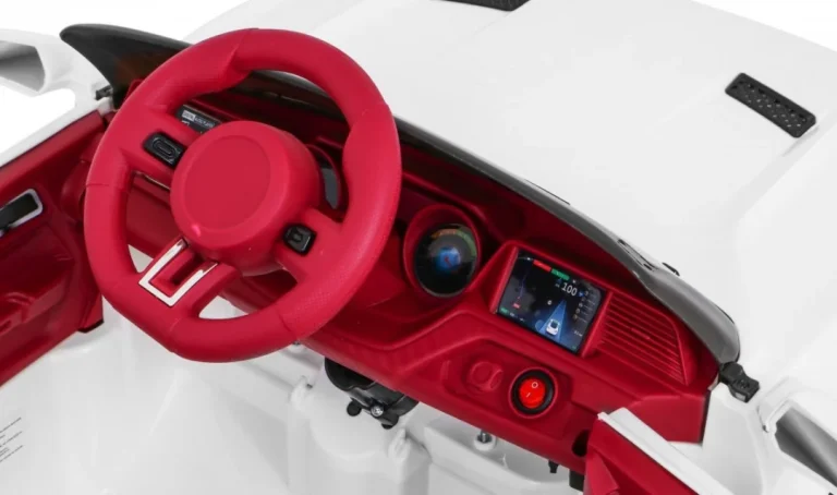 Gt Sport Automobil Na Baterije Za Djecu Bijeli + Daljinski Upravljač + Spori Start + Prtljažnik + Mp3 Led, Bijela 11
