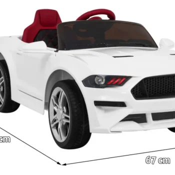 Gt Sport Automobil Na Baterije Za Djecu Bijeli + Daljinski Upravljač + Spori Start + Prtljažnik + Mp3 Led, Bijela 2