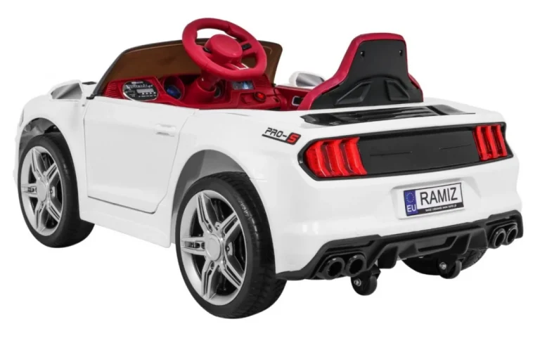 Gt Sport Automobil Na Baterije Za Djecu Bijeli + Daljinski Upravljač + Spori Start + Prtljažnik + Mp3 Led, Bijela 5
