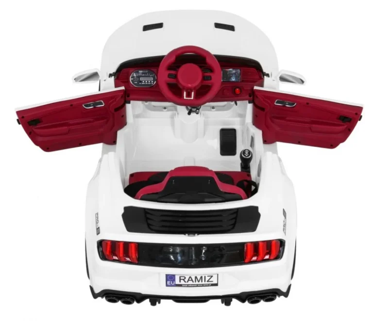 Gt Sport Automobil Na Baterije Za Djecu Bijeli + Daljinski Upravljač + Spori Start + Prtljažnik + Mp3 Led, Bijela 7
