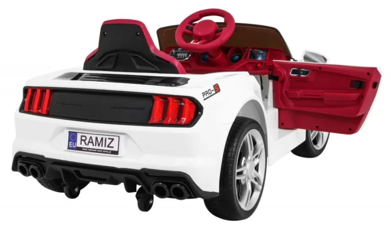Gt Sport Automobil Na Baterije Za Djecu Bijeli + Daljinski Upravljač + Spori Start + Prtljažnik + Mp3 Led, Bijela 8