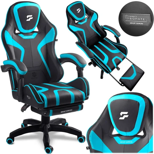 Gaming Stolica Sofotel Specter, Okretna, S Osloncem Za Noge, Plava 1