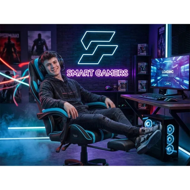 Gaming Stolica Sofotel Specter, Okretna, S Osloncem Za Noge, Plava 13