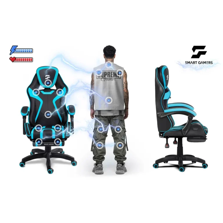 Gaming Stolica Sofotel Specter, Okretna, S Osloncem Za Noge, Plava 3