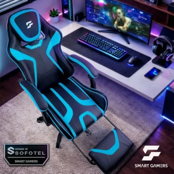 Gaming Stolica Sofotel Specter, Okretna, S Osloncem Za Noge, Plava 4