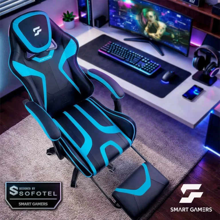 Gaming Stolica Sofotel Specter, Okretna, S Osloncem Za Noge, Plava 4
