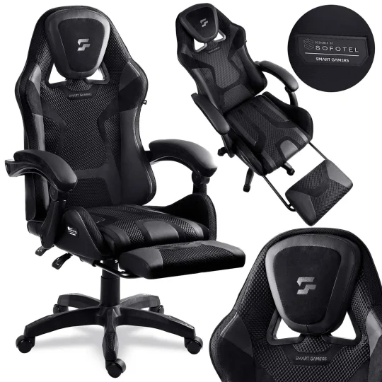 Gaming Stolica Sofotel Specter, Okretna, S Osloncem Za Noge, Siva 1