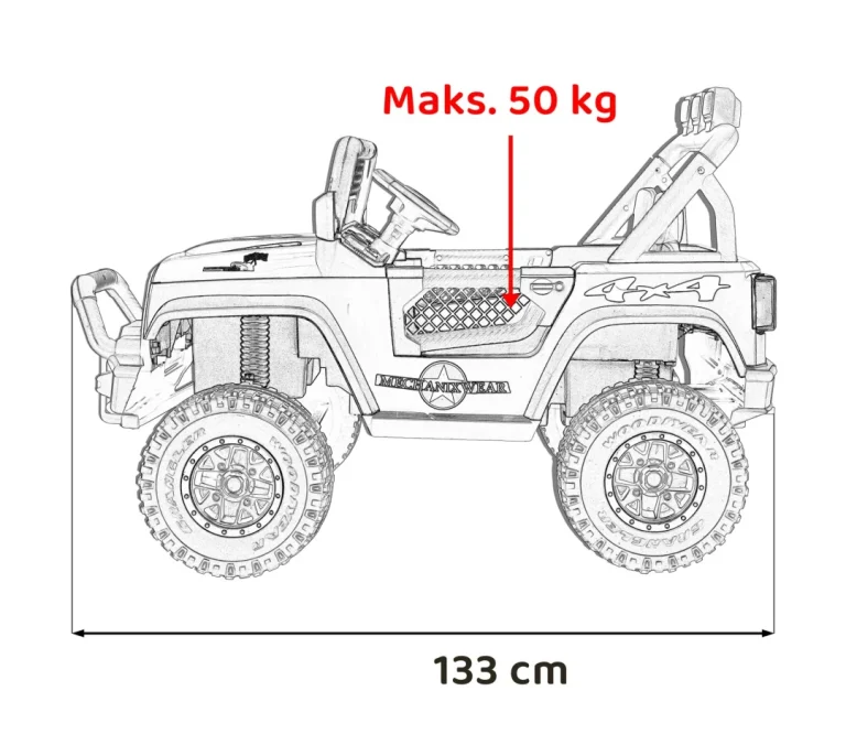 Geoland Power Terenski Auto Za 2 Djece, Crni 3