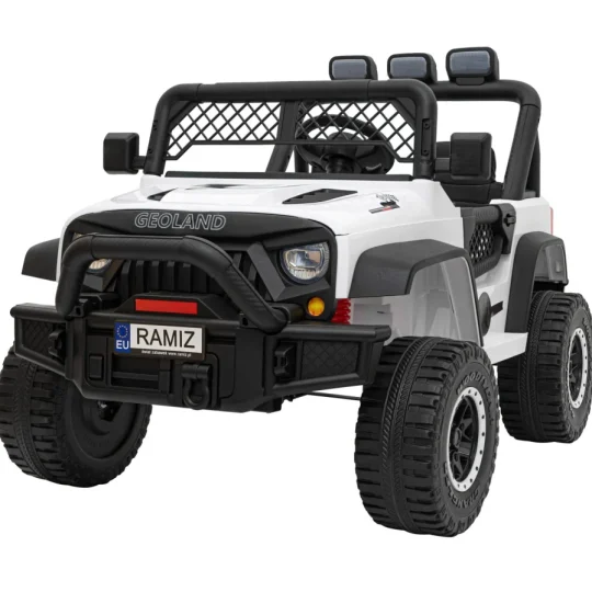 Geoland Power Terenski Automobil Za 2 Djece Bijeli + Daljinski Upravljač + 2x200w Motora + Prtljažnik + Mp3 Radio + Led, Bijela 1