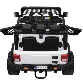 Geoland Power Terenski Automobil Za 2 Djece Bijeli + Daljinski Upravljač + 2x200w Motora + Prtljažnik + Mp3 Radio + Led, Bijela 11